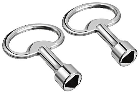 sourcing map 2pcs Clé Triangle Poubelle 53mm Long 13mmx8mmx3mm Trou Zinc Alliage Triangle Électrique Cabinet Clé