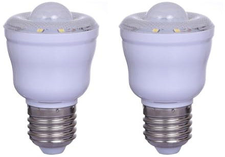 HUAMu Lot de 2 Ampoules à détecteur de mouvement PIR avec Culot E27,2W,Équivalent Incandescence 30W, Blanc Chaud 3000K, Veilleuse Automatique On/Off pour Couloir,Cour AC 220-240V,Non dimmable