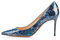 Soireelady Damen Fashion Pumps,Hohe Abstze mit Geschlossener Spitze,Comfort Pumps Lack Blau EU 36