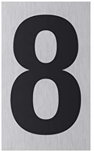 Metafranc Klebeschild 8 – Aus Aluminium – 100 x 60 mm | In moderner Edelstahl-Optik – Selbstklebende Rückseite – Beschilderung – Infoschild – Gewerbekennzeichnung