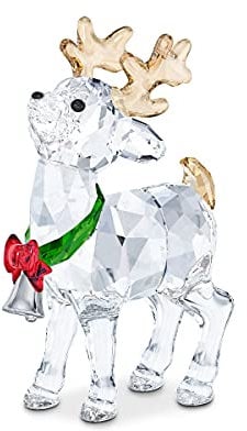 Swarovski Joyful Ornaments Rentier-Figur des Weihnachtsmanns, mehrfarbige Kristalle, Teil Joyful Ornaments Kollektion