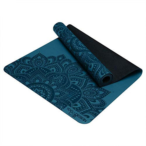 Yoga Design Lab Infinity Yogamatte | Umweltfreundlich, gepolstert und Anti-rutsch, bietet einzigartigen Halt | mit Tragegurt (Mandala Teal, 3 mm)