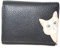 Mala Leather Cleo Cat Geldbörse aus weichem Leder, RFID-Design, klein, kompakt, dreifach faltbar, Schwarz , S, Zeitgenössisch