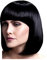 WOOOOZY NEU Perücke Damen Eleganter Bob, Pagenkopf mit Pony, Premium-Qualität, Elise, schwarz - mit Haarnetz