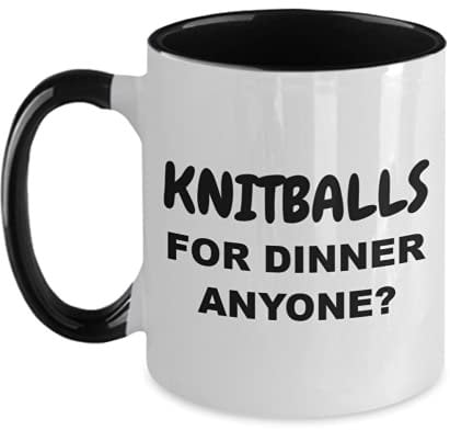 Funny Knitting Craft Coffee Mug - Knitballs For Dinner Coffee Mug - Gifts For Knitter - Best Yarn Lover Gifts - Crocheting Gifts - Crocheter Gifts Mug