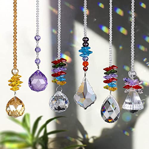 Sonnenfänger Kristall zum Aufhängen Fensterdeko Hängend Gartendeko Suncatcher (Sechsteiliges Set)