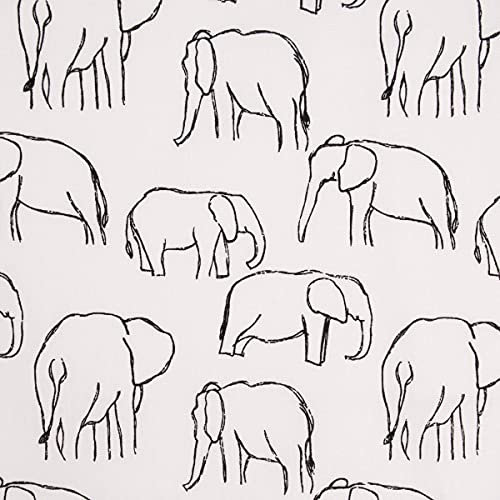 SCHÖNER LEBEN. Baumwollstoff Popeline Elefant abstrakt weiß schwarz 1,45m Breite