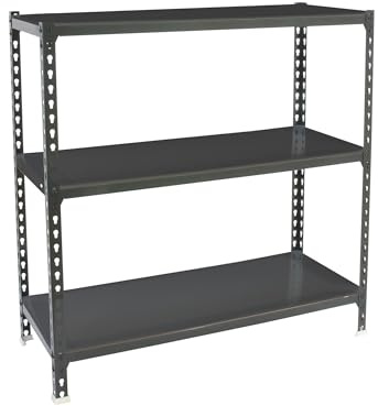 Simon Rack Metallregal 1000x900x400 mm - Simonclick | 3 Höhen, Metallablage, Biegepunkt 180 kg, Korrosionsschutzlackierung, Klicksystem-Montage, Anthrazit