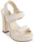 Karl Lagerfeld Paris Damen Alessia Pearl Slingback Platform Sandal Stiefelette, Warm Mist/Weiß, 38.5 EU