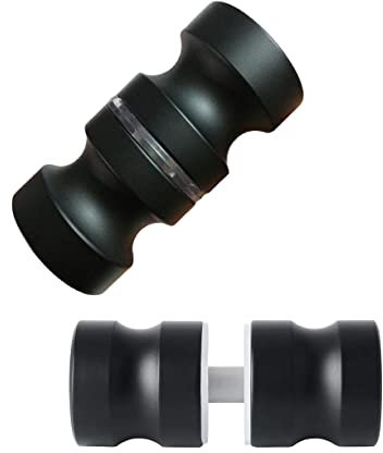 Guidre Shower Door knob Handle, 2 Pairs Round Chrome Glass Door Handle Pull Handle knob, Parts Replacement for Shower Enclosure, Shower Bath Screen (Matte Black)