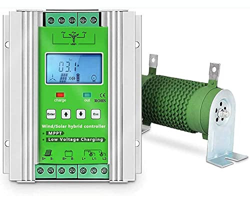 AALGO Solar Wind Hybrid System MPPT Laderegler Akku Off Grid Controller mit LCD-Display und Lastwiderstand 12V/24V/48V Auto Identification System Spannung,8000W-48V