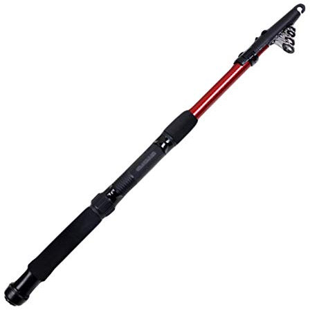 Allround Angelrute 1.8M 2.1M 2.4M 2.7M 3.0M 3.6M 4.5M tragbaren Teleskop Angelrute Glasfaser Angelrute Reise Meer Angelrute Einsteiger (Size : 2.4 m)