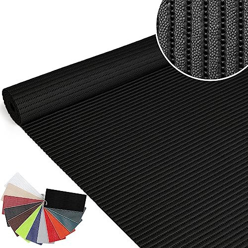 ANRO Tapis de bain en mousse souple - Tapis de bain et de douche - Antidérapant - Couleur unie - Noir - 100 x 130 cm
