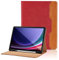 Case for Samsung Galaxy Tab S10 FE/S9 FE 10.9 Inch/ S9 11 Inch (SM-X520/X526B/X510/X516B/X710) Bussiness Cover with Pocket & Pencil Holder, Hand Strap, Auto Wake/Sleep -Red
