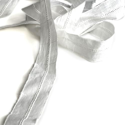 Kleine Leiter mit Spitzenbesatz, Baumwolle, 2,5 cm, cremefarben