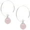 Boho Silver Hoop Earrings with Natural Gemstone Beads | Handmade Sterling Silver Dangle Drop Earrings for Women (Pink Rose Quartz)