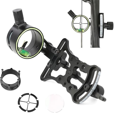 SHARROW Bogenschießen Compound Bogen Visier 1 Pin Bogenvisier Micro Einstellbar Jagdvisier Aluminium Bogen Visier Zielvorrichtung Bogensport Zubehör (nur Bogenvisier)