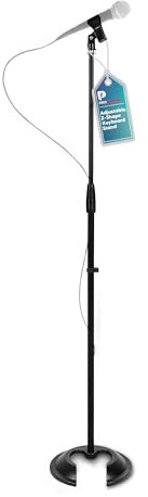 ProMaster ProSound Universal-Mikrofonhalterung: Schwere, kompakte Basis, verstellbare Höhe 85 cm - 155 cm, Stahlrohr, Pulverbeschichtungsfläche für Stabilität. Zuverlässiger Stand mit präziser