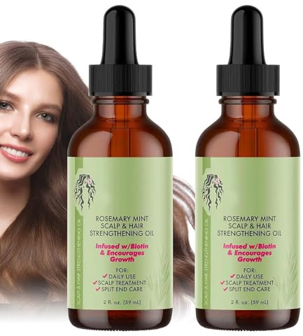 2pcs Rosemary Oil for Hair,Organic Rosmarinöl für Haare und Kopfhaut,Natürliches Rosemary Mint Oil Stimuliert Haarwachstum und Haaröl gegen Haarausfall,59ml *2