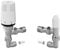 MYSON Petite TRV Radiator Valve Pack 10mm TRV & Lockshield Angled Chrome Pushfit 90 Degree Elbows