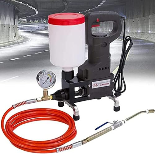 Electric Mortar Grout Machine, 1100w High Pressure Grouting Machine Electric Tool, Polyammonium/epoxy Resin Grouting Machine Grouting Injection Pump, for Concrete Cracks Leakage Repair