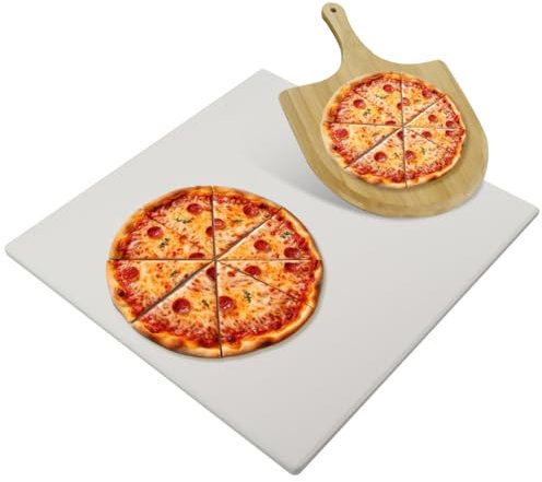 Pietra per pizza grande, 45,7 x 45,7 cm, pietra per pane per forno e grill