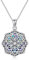 DAYLINLOVE Blume des Lebens Halskette S925 Sterling Silber Abalone Shell Blume des Lebens Halsketten Sri Yantra Anhänger Schmuck Geschenke für Frauen Männer Damen
