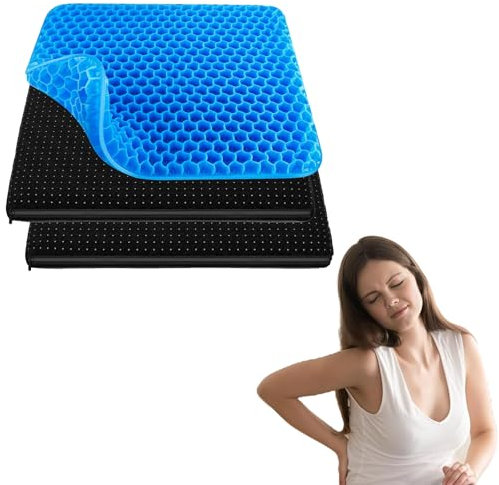 YSBCNK Soft Sitter Soft Sitter Cushion, Gel Seat Cushion,Non-Slip Pillow Back Support Cushion,Cool Honeycomb Gel Cushion, Honeycomb Design Double Thick Gel Cushion for Car Office