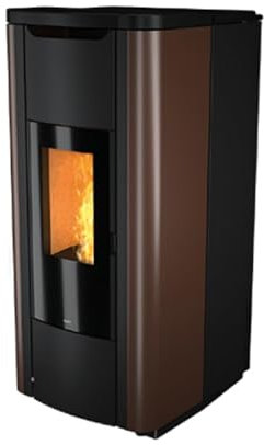 Termostufa a pellet Nobis mod. H20 v Shape Steel Idro-ventilata 22,2 kw Bronzo