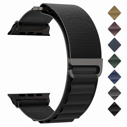 ORRLBB Boucle Alpine Compatible avec Apple Watch Bracelet Ultra 2 Ultra 49mm 46mm 45mm 44mm Femmes Hommes, Bracelets en nylon réglables pour iWatch Serie SE 2 SE 10 9 8 7 6 5 4