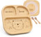Kidsmood - Kinderteller mit Saugnapf & Baby Besteck, Personalisierter Baby Teller mit Unterteilung, Rutschfestes Beikost Baby Zubehör, Teller Set Kinder mit Babygeschirr für Baby led Weaning