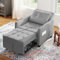 Vesgantti 3 in 1 Sofa Bed Light Grey, Convertible Sleeper Chair Bed with Adjustable Backrest, Fabric Single Sofa Bed Chair with Side Pockets, Foldable Sofa Bed, Pull Out Sofa Bed for Living Room