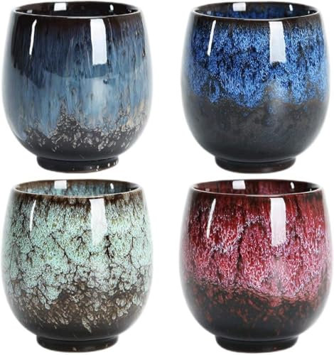 SZSXYBZ 4 pezzi tazza di ceramica senza manico tazza di tè regalo personalizzato per le donne 4 colori creativo espresso tazza di caffè set da tè casa