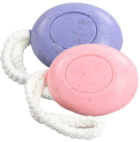 2Pcs Soap on a Rope Natural Fragrance 150g Face Soap Moisturizing Hand Soap Oil Control Exfoliating Bath Soap for Men Women