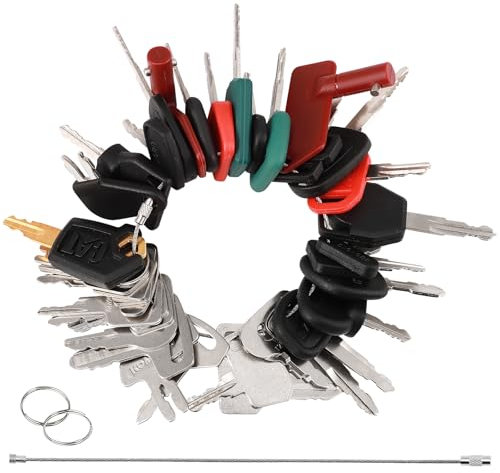 42 Pcs Ignition Starter Plant Key Set, Digger Keys with Keyring, Universal Dumper Machine Replacement Ignition Switch Spare Key Set for Agricultural,Excavator,Machinery,Dump Trucks Tractors Bulldozers