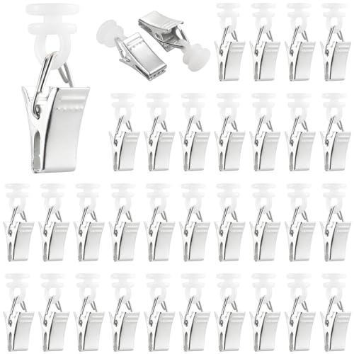 60 PCS Curtain Hook Clips, Shower Curtain Clips, Curtain Hooks for Track | Curtain Hooks Plastic Clips, Stainless Steel Metal Clips for Bathroom Curtain Hanging, Home Decoration