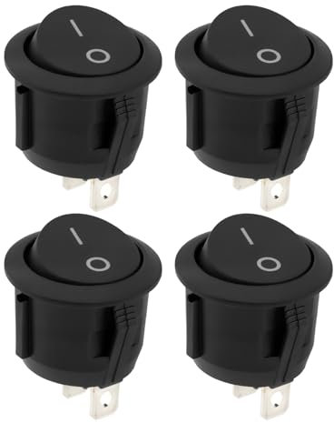 ECSiNG 4 Pièces Interrupteur d'aspirateur Rond Interrupteur Marche/arrêt Pièce de Rechange Compatible avec Ariete AT5185761900 2759 2761 Handy Force