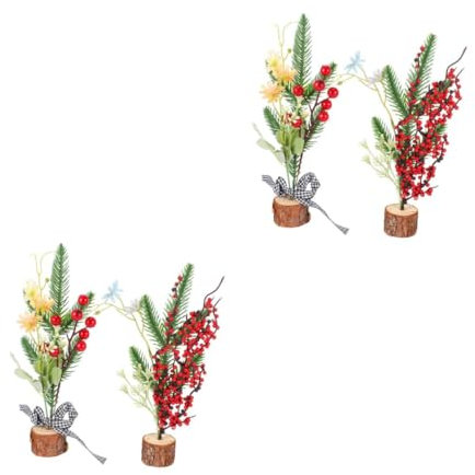 TOPBATHY 2 Set Albero Di Natale Simulato Christmas Tree Xmas Tree Albero Di Natale Artificiale Pino Artificiale Peso Netto Mini Albero Di Natale Mini Alberi Di Natale Di Legno 2 Pezzi * 2