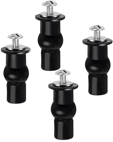 4 Pack Toilet Seat Screws, Universal Toilet Lid Seat Hinges Bolts, Toilet-Seat Screw Fixings Fittings, Replacement Expansion Screws for Toilets WC Blind Hole