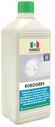 MARBEC ROBOGRES 1LT Detersivo concentrato a bassa schiumosità per la pulizia dei pavimenti gres porcellanato con per robot lavapavimenti. Pulisce a fondo e asciuga rapidamente.