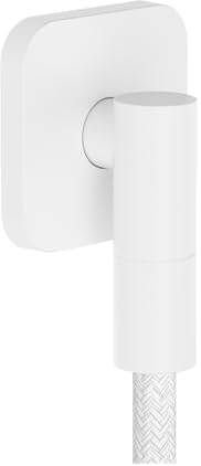 hansgrohe FixFit Fine Q - Schlauchanschluss Dusche, universaler Wandanschluss mit Rückflussverhinderer, Wandanschlussbogen, Mattweiß, 28884700