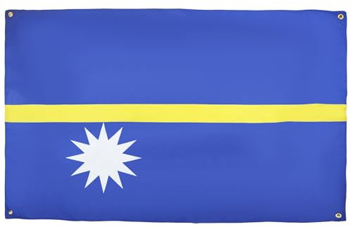 AZ FLAG Nauru Flagge, 150 x 90 cm, mit 4 Ösen, Pavillon Nauruan, für Balkon oder Wand