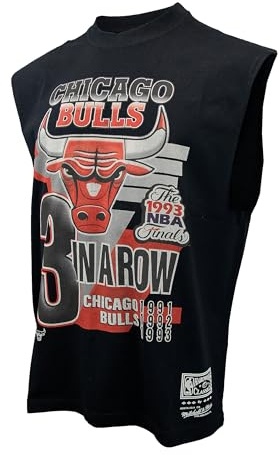 Mitchell & Ness NBA Chicago Bulls 3-Peat Champions Muscle Tanktop, Schwarz, Finals 1993