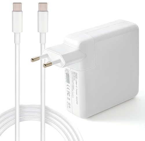 Cargador Rápido USB C 96W con Cable 2M para MacBook Pro, MacBook Air, iPad Pro, iPad Air, y Dispositivos USB C – Cargador Compatible con MacPro 16/15/14/13 Pulgadas, i-Pad Mini 6, DELL, Lenovo, HP