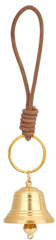 Vintage Brass Hanging Bell for Door Knob Decoration, Small Decorative Bells with Rope for Door Opening Shopkeepers & Home Garden Decor Good Luck (Gold)