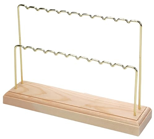 YPBEW Praktischer Metall Schmuck Ausstellungsständer mit Holzsockel Hoder Eleganter Thekenanhänger präsentiert Regale für Goldschmuck