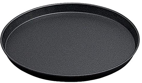 Contacto Pizzablech aus Schwarzblech, ∅28 cm, 2,5 cm hoch, gebördelter Rand, Gastro-Qualität, nicht spülmaschinengeeignet