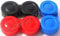 3 Contact Lens Soaking Storage Cases UK Made - Black - Red - Blue