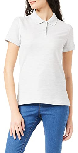 FRUIT OF THE LOOM Women's 65/35 Polo Shirt, Grey (Heather Grey), XS UK