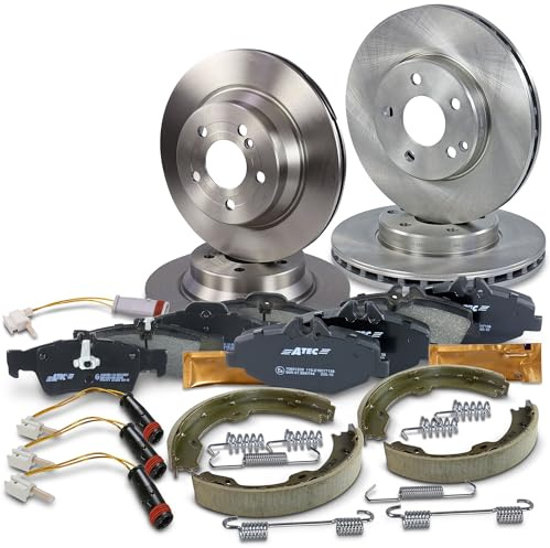 BESTPRICE Bremsenset inkl. Bremsscheiben vorne Ø 295 mm + hinten Ø 180 mm + Bremsbeläge vorne und Bremsbacken hinten Kompatibel mit MERCEDES E-Klasse (W211), E-Klasse T-Model (S211)